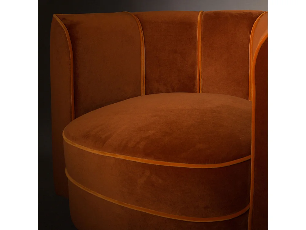 Flower - Fauteuil lounge en velours - Couleur - Orange