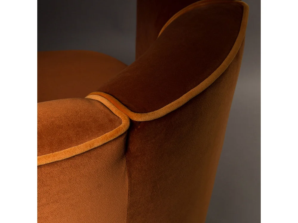 Flower - Fauteuil lounge en velours - Couleur - Orange