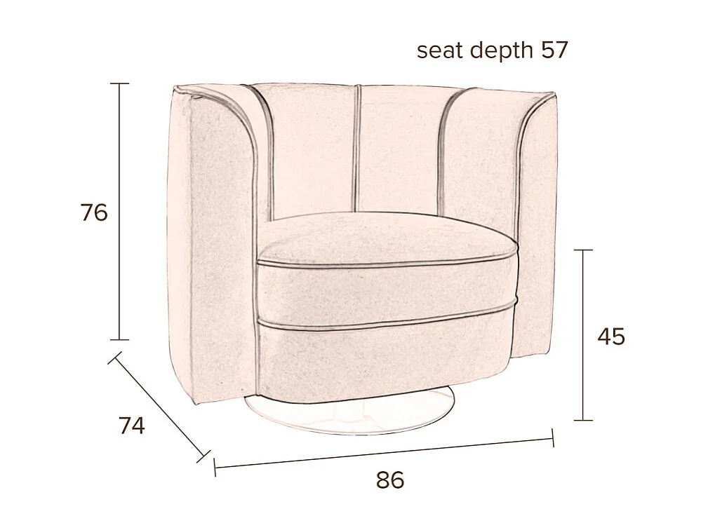 Flower - Fauteuil lounge en velours - Couleur - Orange