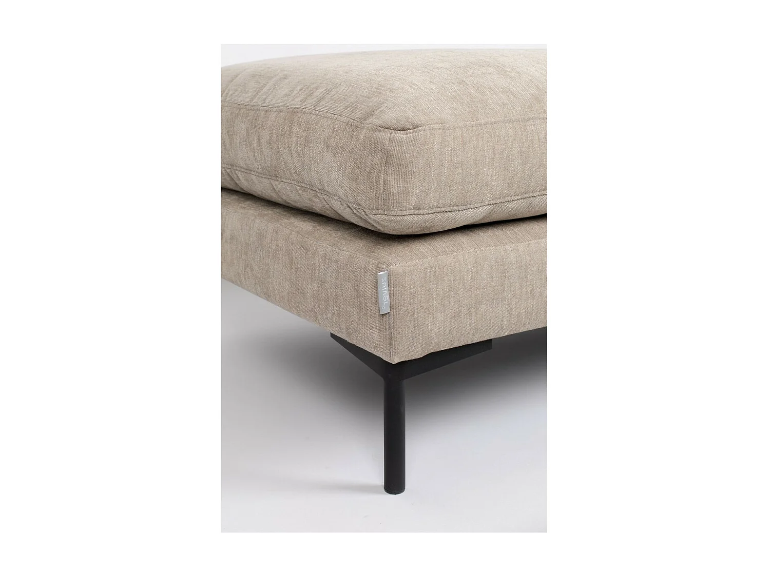 SUMMER - Pouf en tissu microfibres beige Summer