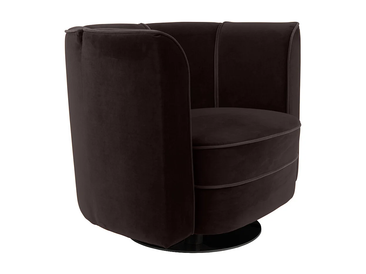 Flower - Fauteuil lounge en velours - Couleur - Noir