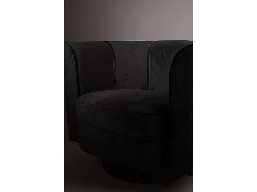 Flower - Fauteuil lounge en velours - Couleur - Noir