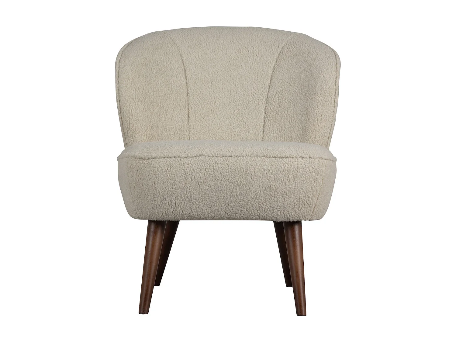 SARA - Fauteuil teddy en tissu doux blanc cassé