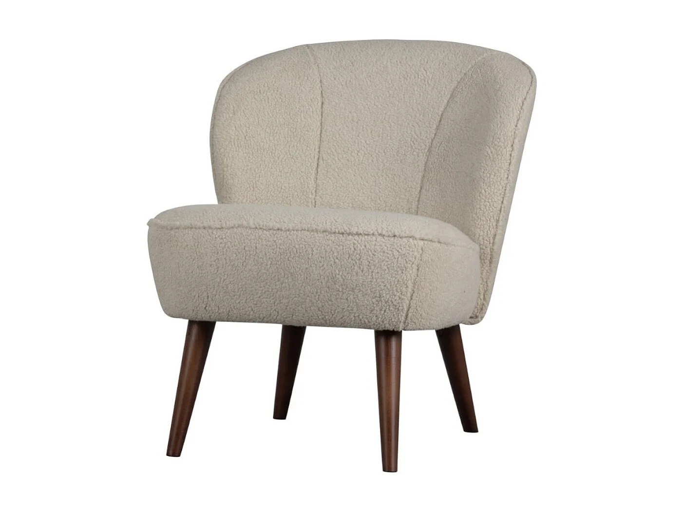 SARA - Fauteuil teddy en tissu doux blanc cassé