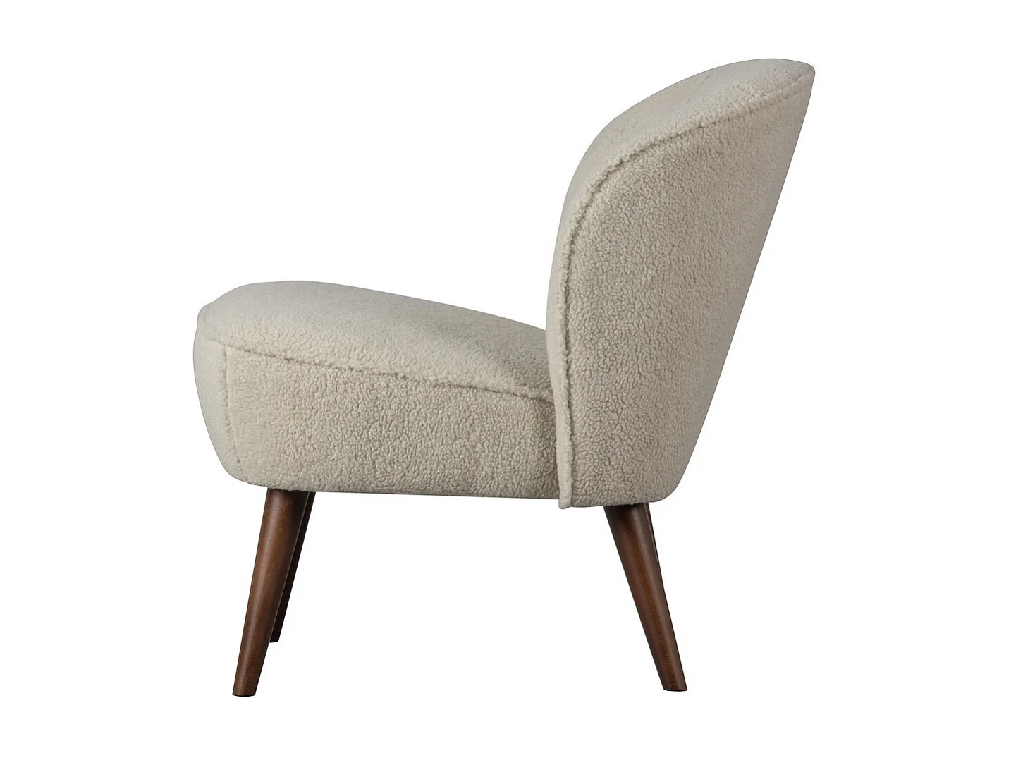 SARA - Fauteuil teddy en tissu doux blanc cassé