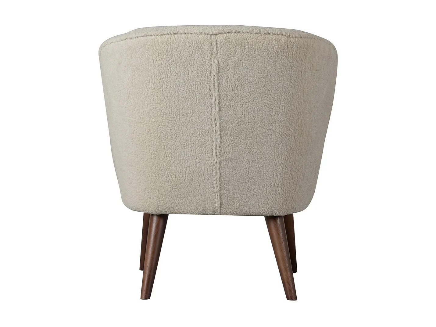 SARA - Fauteuil teddy en tissu doux blanc cassé