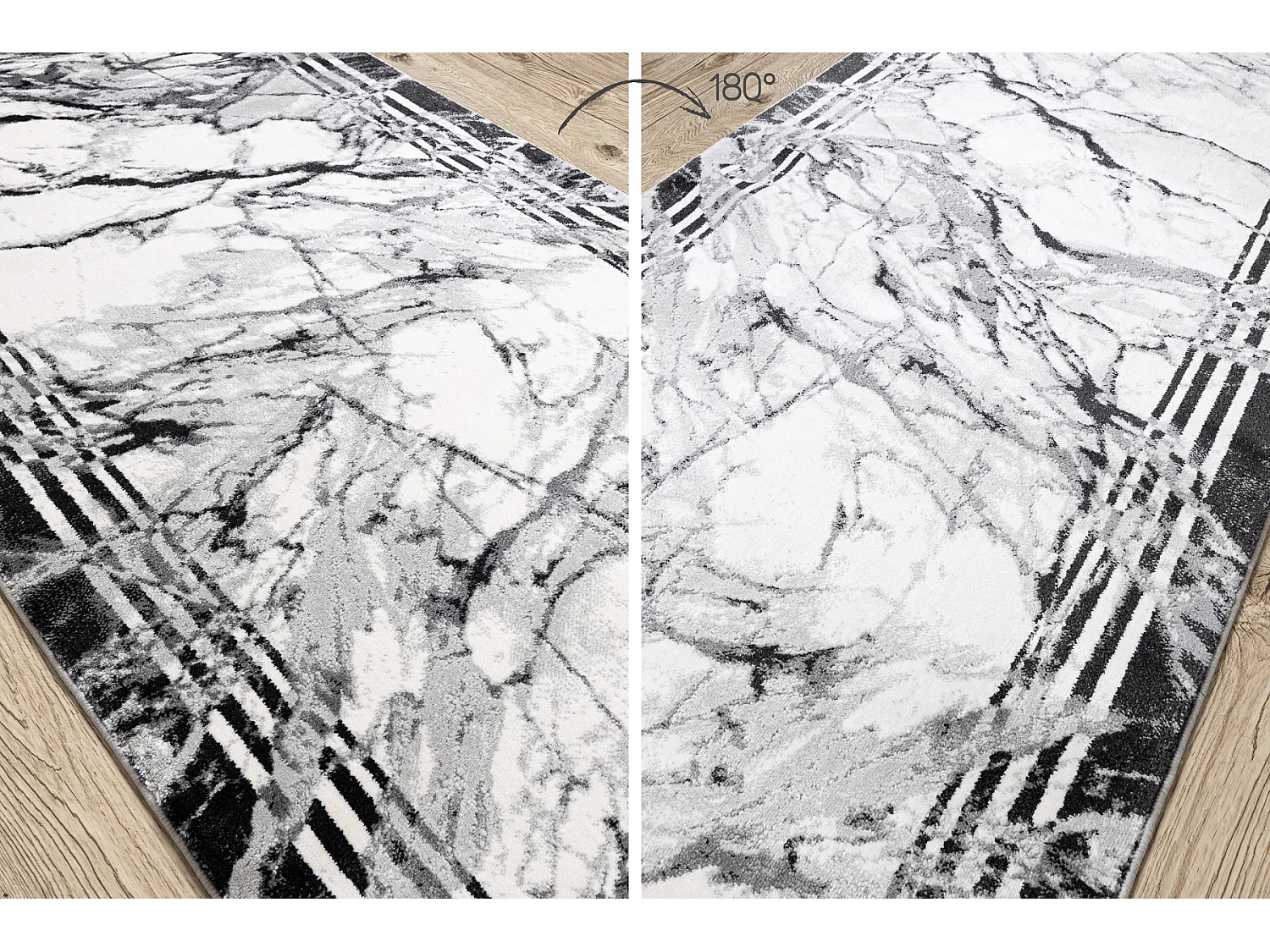 Chodnik nowoczesny TULS 51210 Marmur antracyt 90 cm 90x310 cm