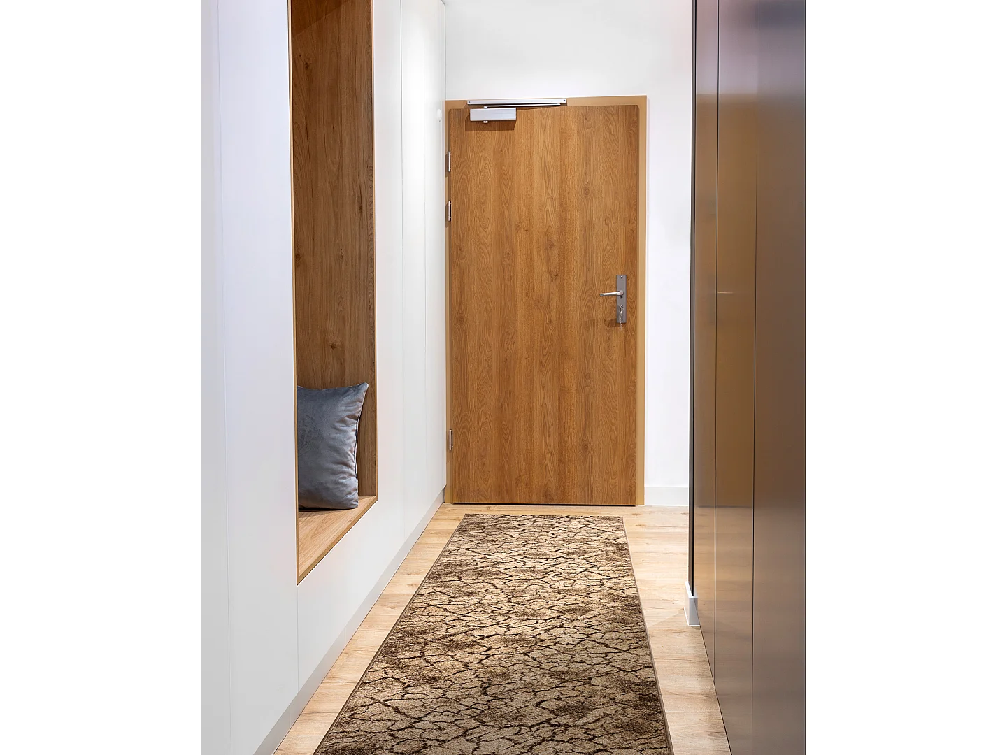 Tapis de couloir KARMEL Terra sol fissuré noix 80x690 cm