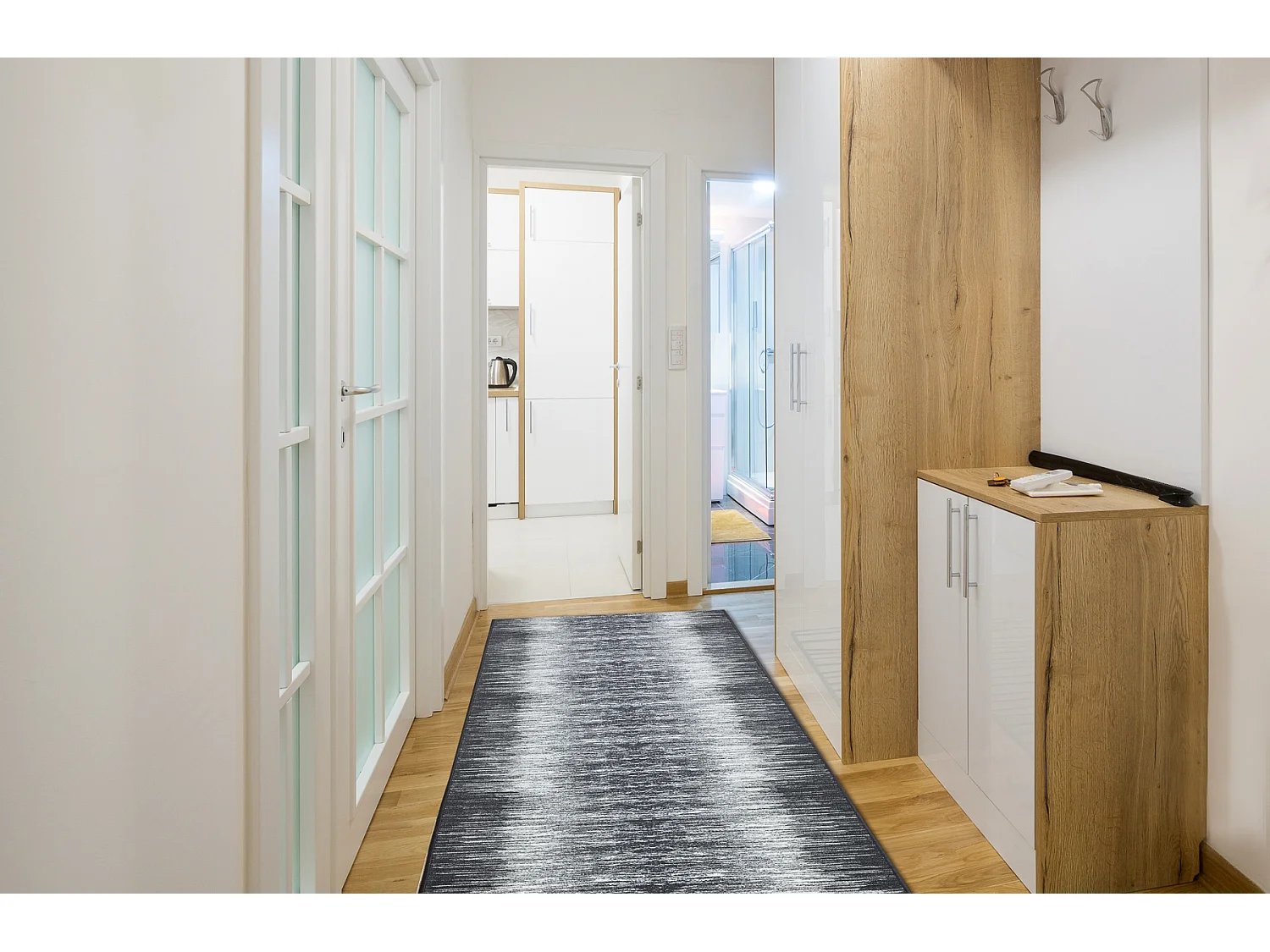 TAPIS DE COULOIR antidérapant TOLTEC gris 100x310 cm