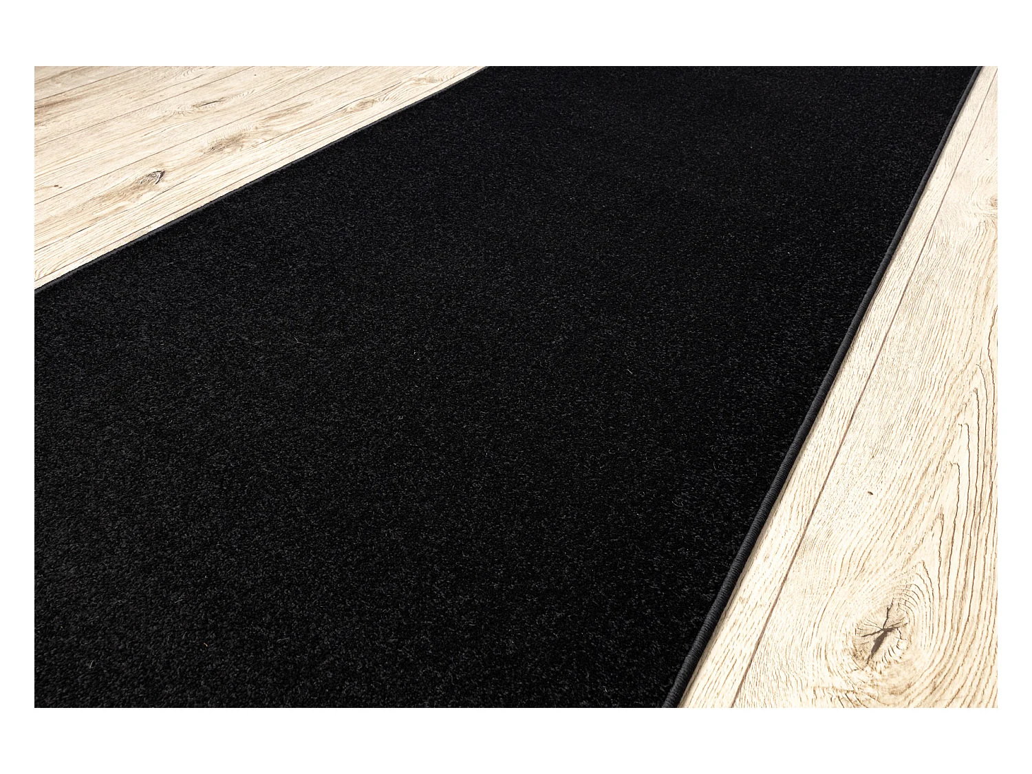 Tapis de couloir KARMEL plaine, une couleur noir 70x450 cm