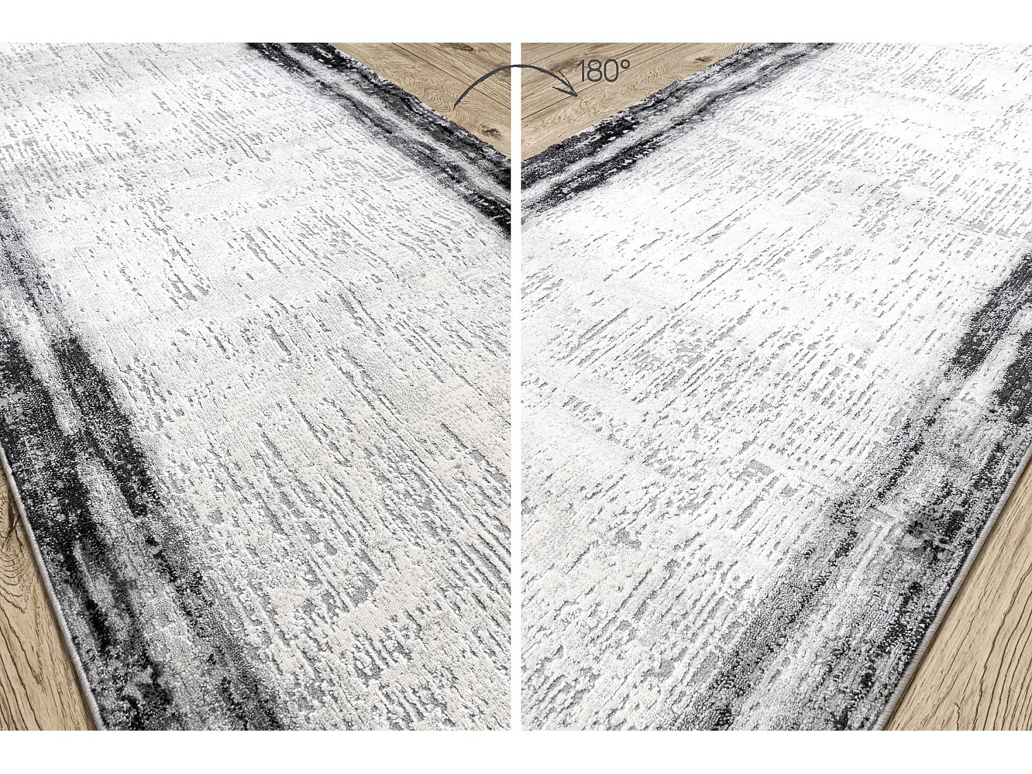 Tapis de couloir TULS 51235 moderne, anthracite 60x330 cm