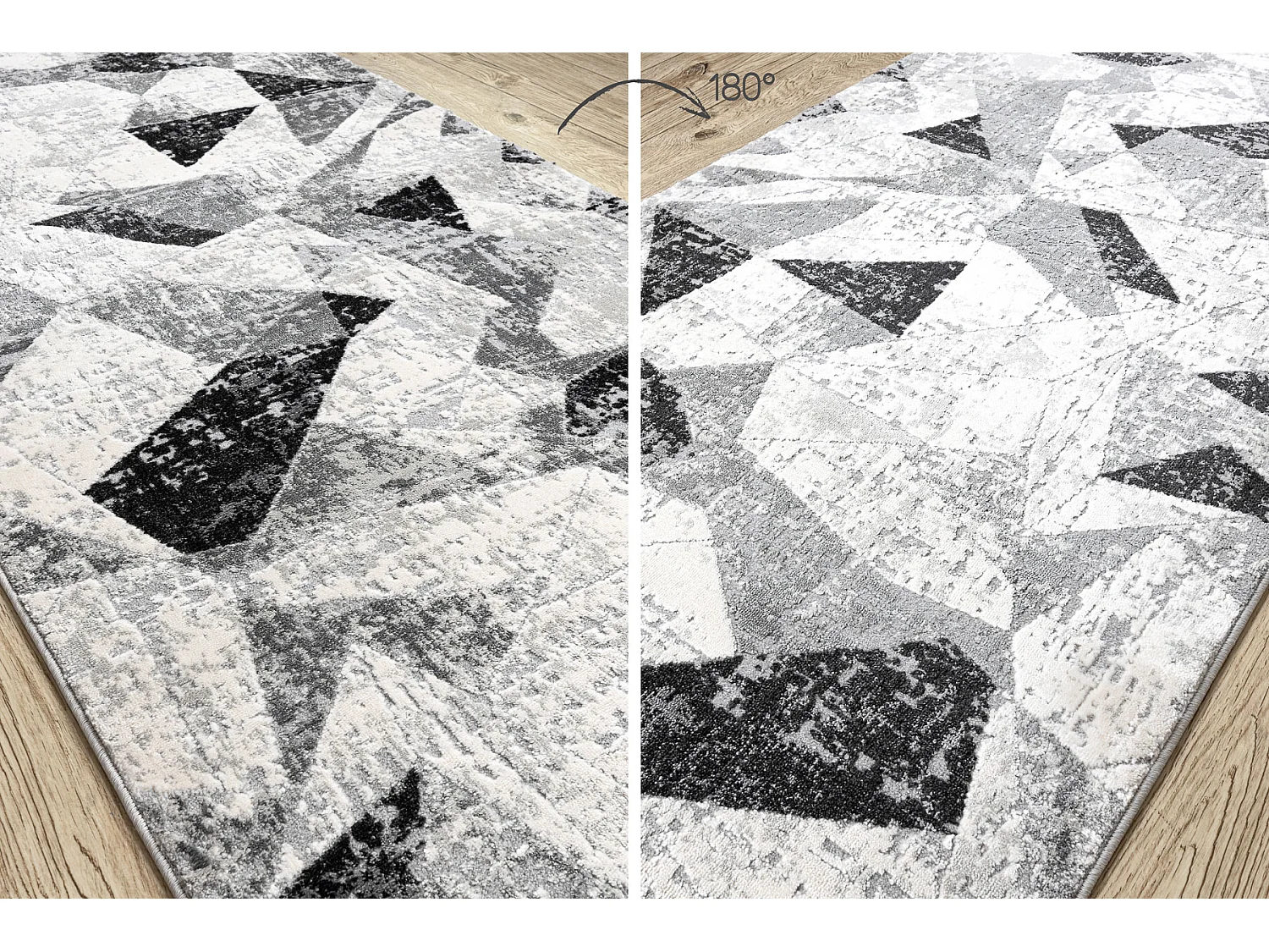 Passatoia TULS 51211 moderno Geometrico antracite 70x270 cm