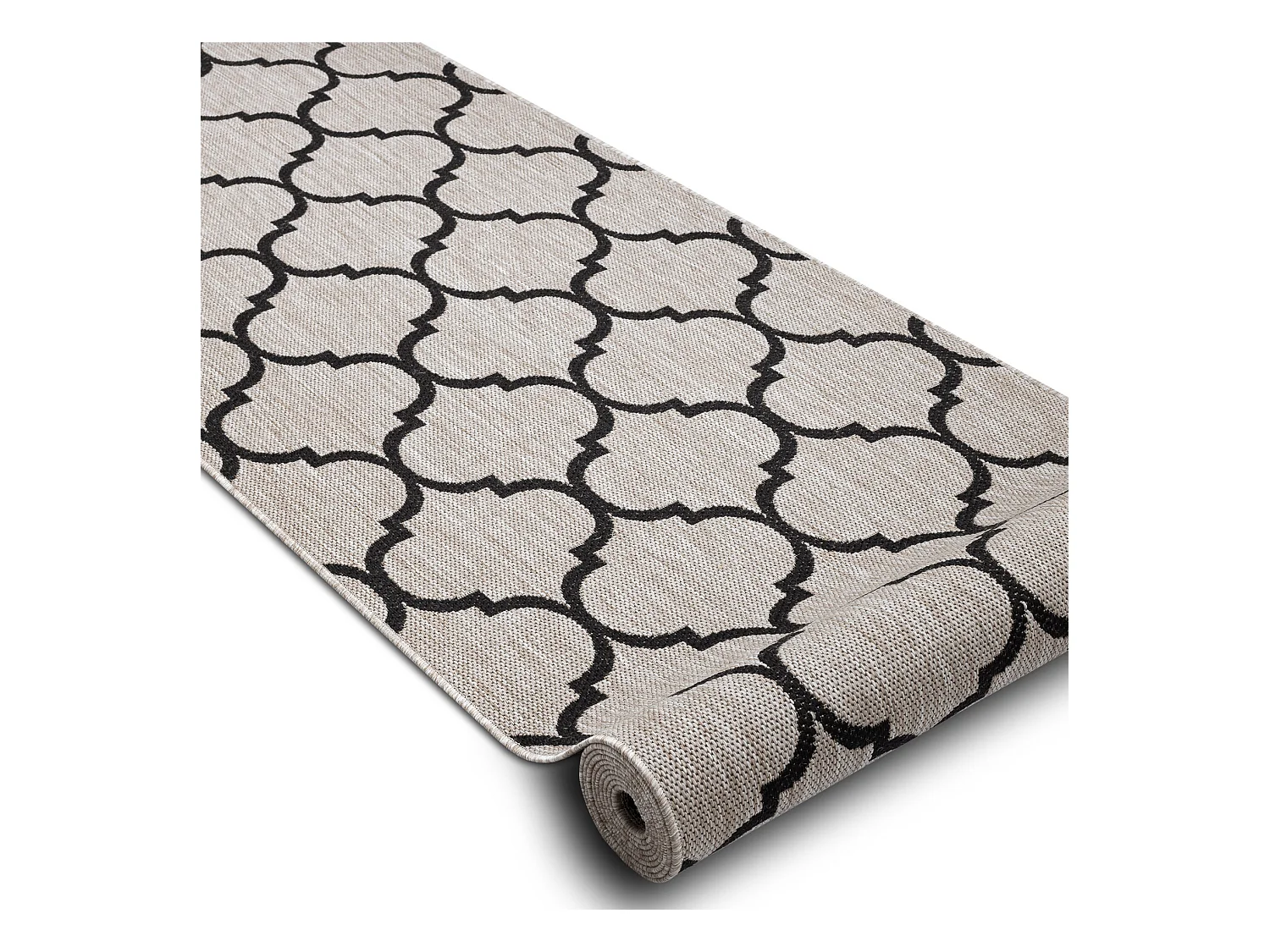 TAPIS DE COULOIR SIZAL FLOORLUX modèle 20608 Treillis marocain argent 70x880 cm
