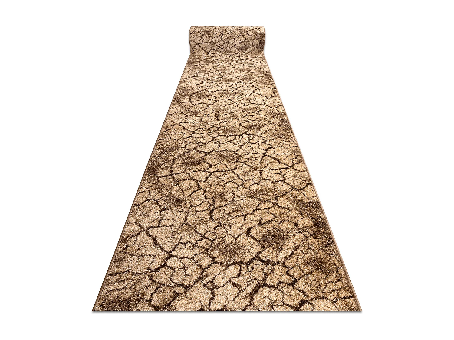 Vloerbekleding KARMEL Terra gebarsten grond noot 70x780 cm