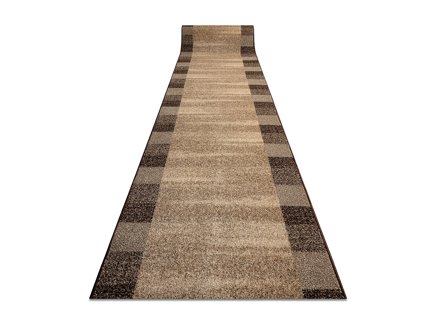 Tapis de couloir KARMEL Etna cadre, sable noix 100x510 cm
