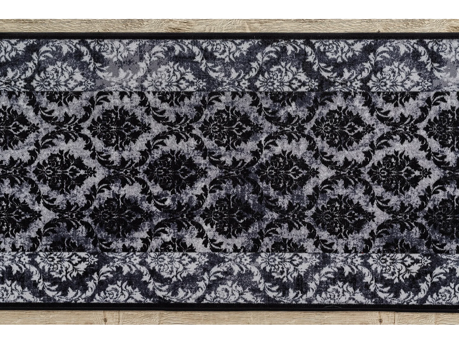 Vloerbekleding met rubber bekleed ROMANCE grijskleuring 67x910 cm