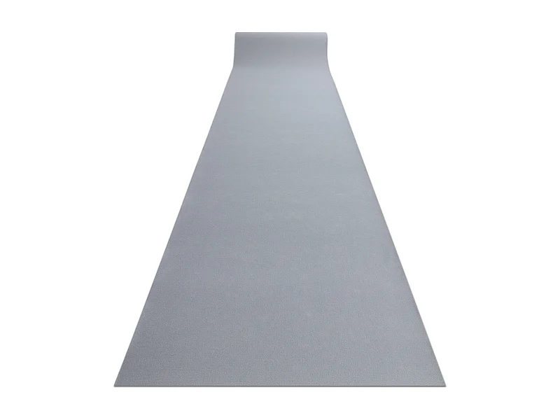 Alfombra de pasillo con refuerzo de goma RUMBA un solo color gris 60x980 cm
