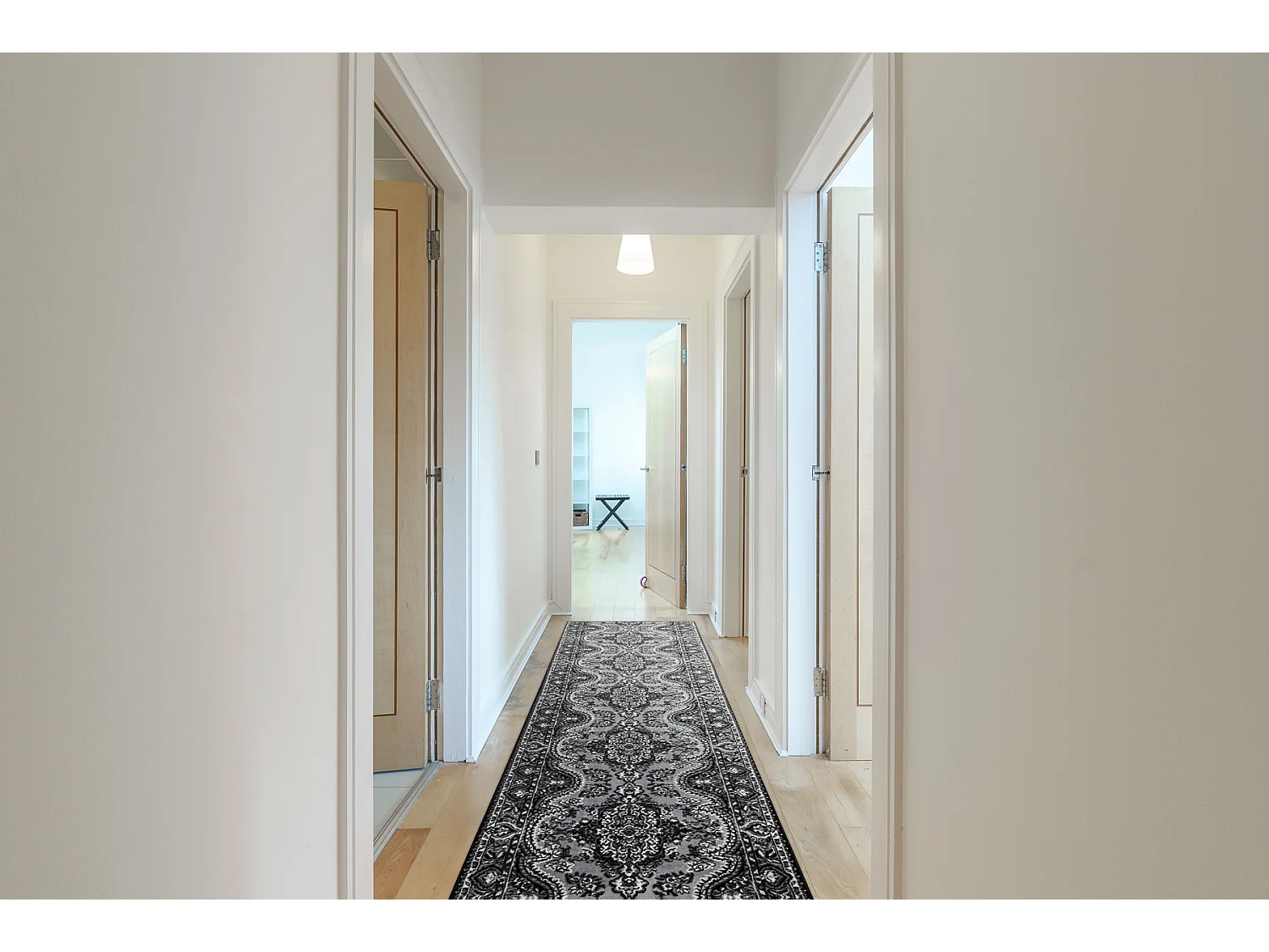 TAPIS DE COULOIR BCF MORAD Wiosna rougette gris 90x380 cm