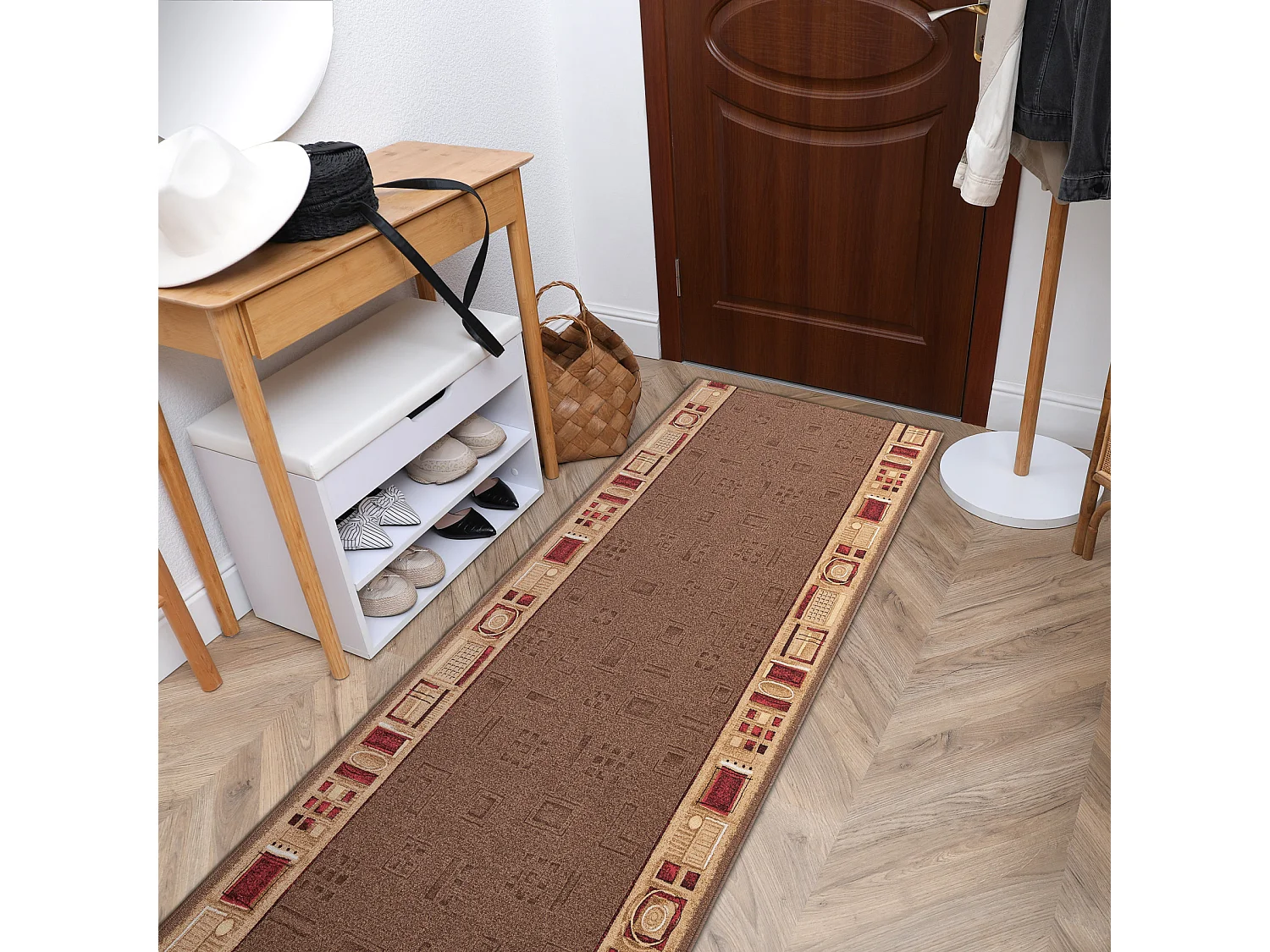 Läufer Antirutsch JENA braun 100x310 cm