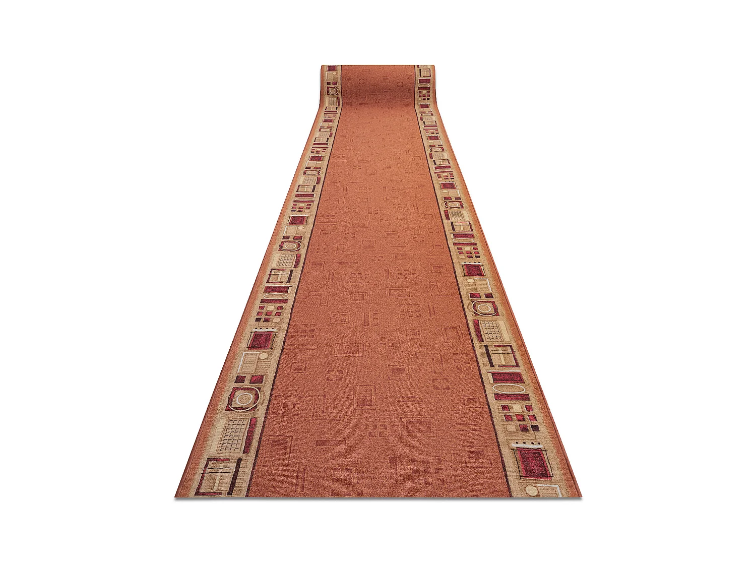 TAPIS DE COULOIR ANTIDÉRAPANT JENA roux 80x940 cm