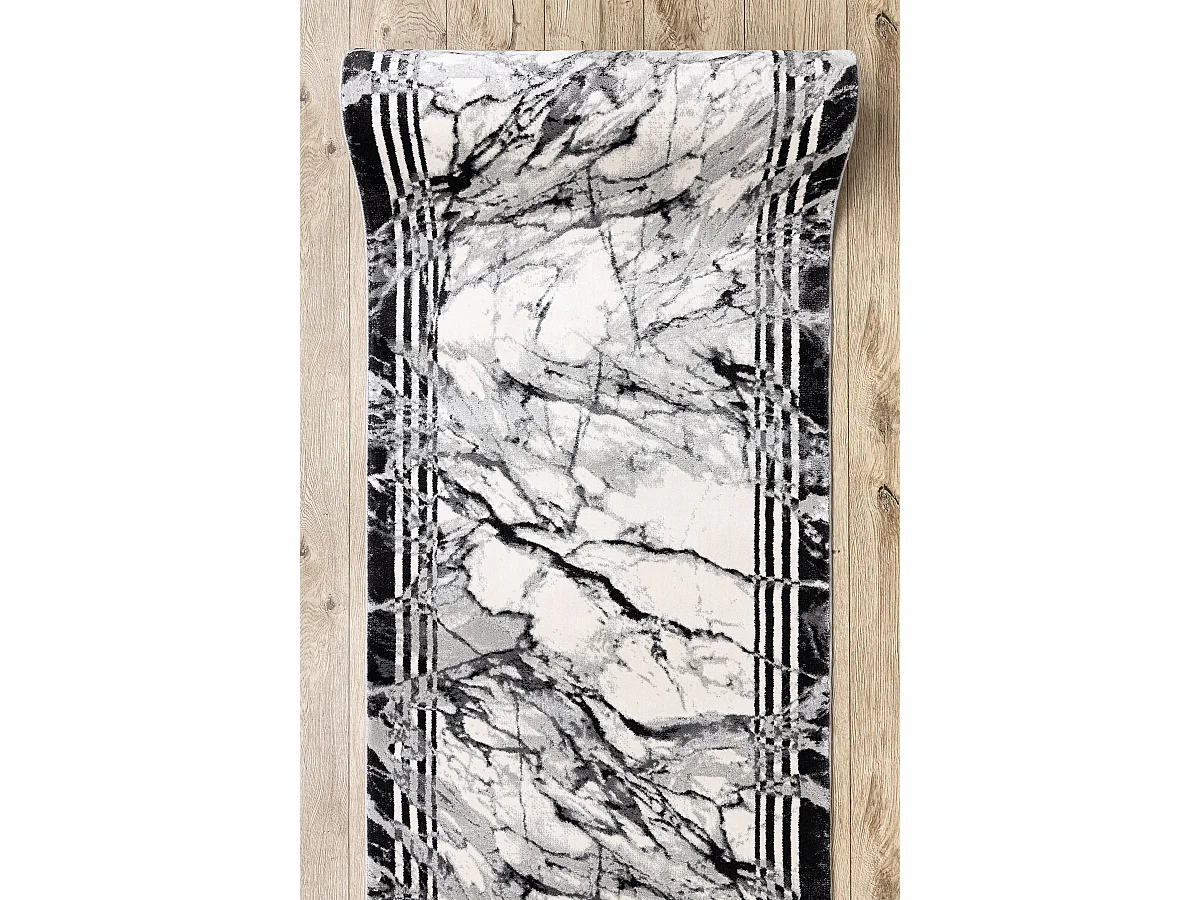 Tapis de couloir TULS 51210 moderne, Marbre anthracite 70x450 cm