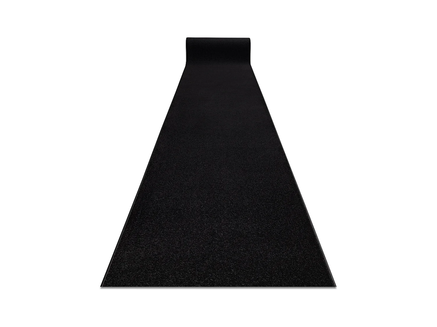 Tapis de couloir KARMEL plaine, une couleur noir 80x770 cm