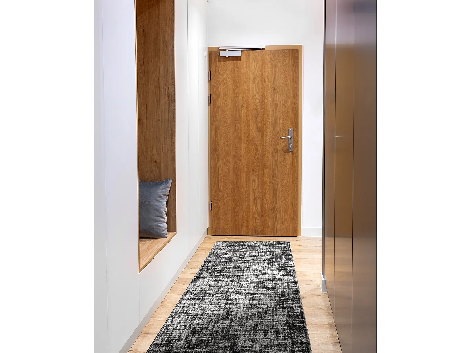 Tapis de couloir SILVER Fasti treillis gris 100x590 cm