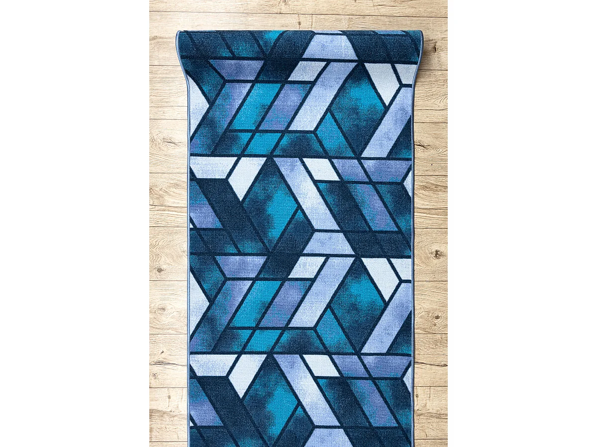 PASSATOIA GOMMATA ROMBY diamanti blu navy 67x900 cm