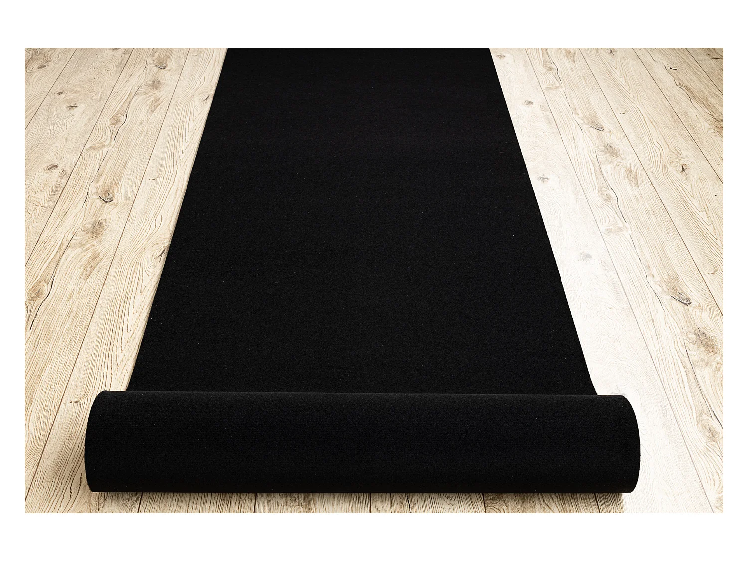 Läufer Antirutsch RUMBA einfarbig schwarz 80x870 cm