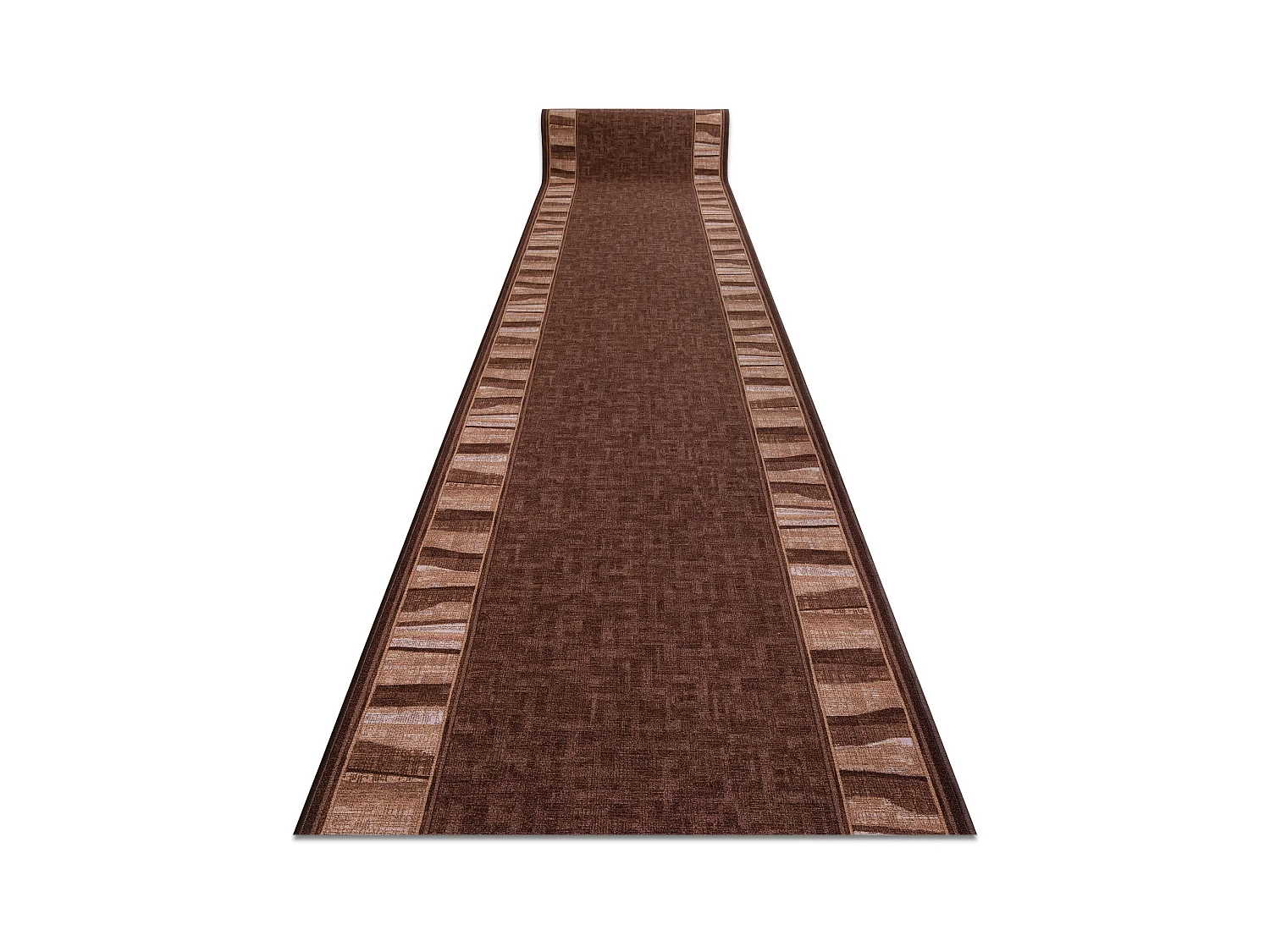 TAPIS DE COULOIR antidérapant LINEA marron 80x860 cm