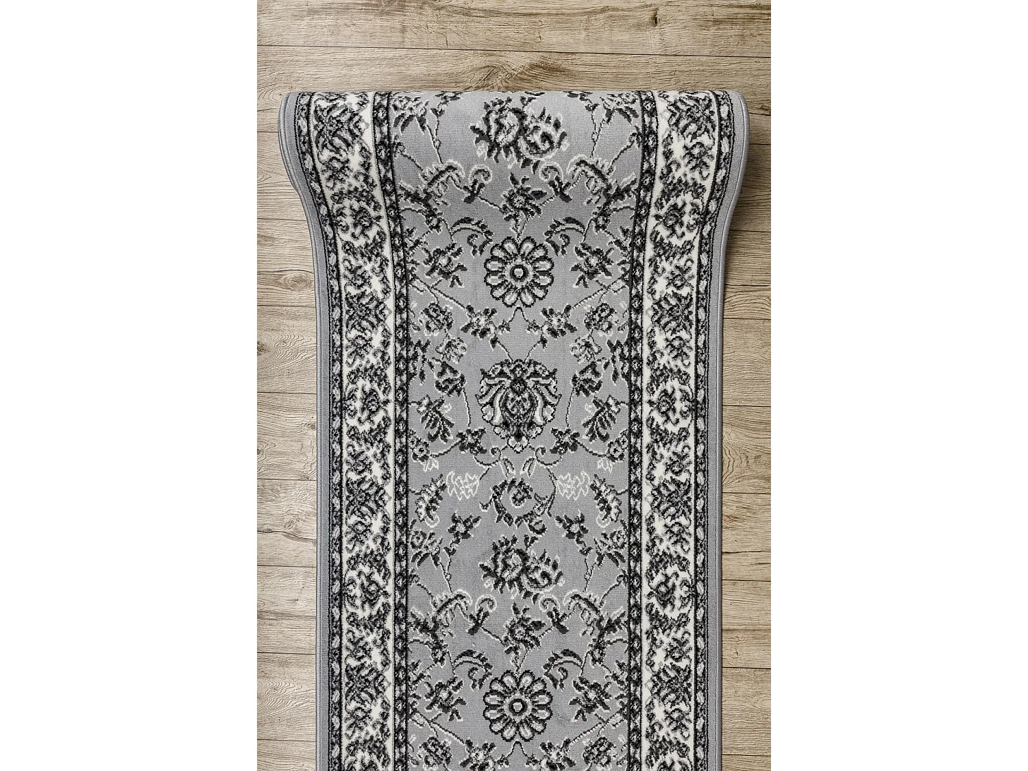 TAPIS DE COULOIR BCF MORAD Klasyk classique gris 80x970 cm