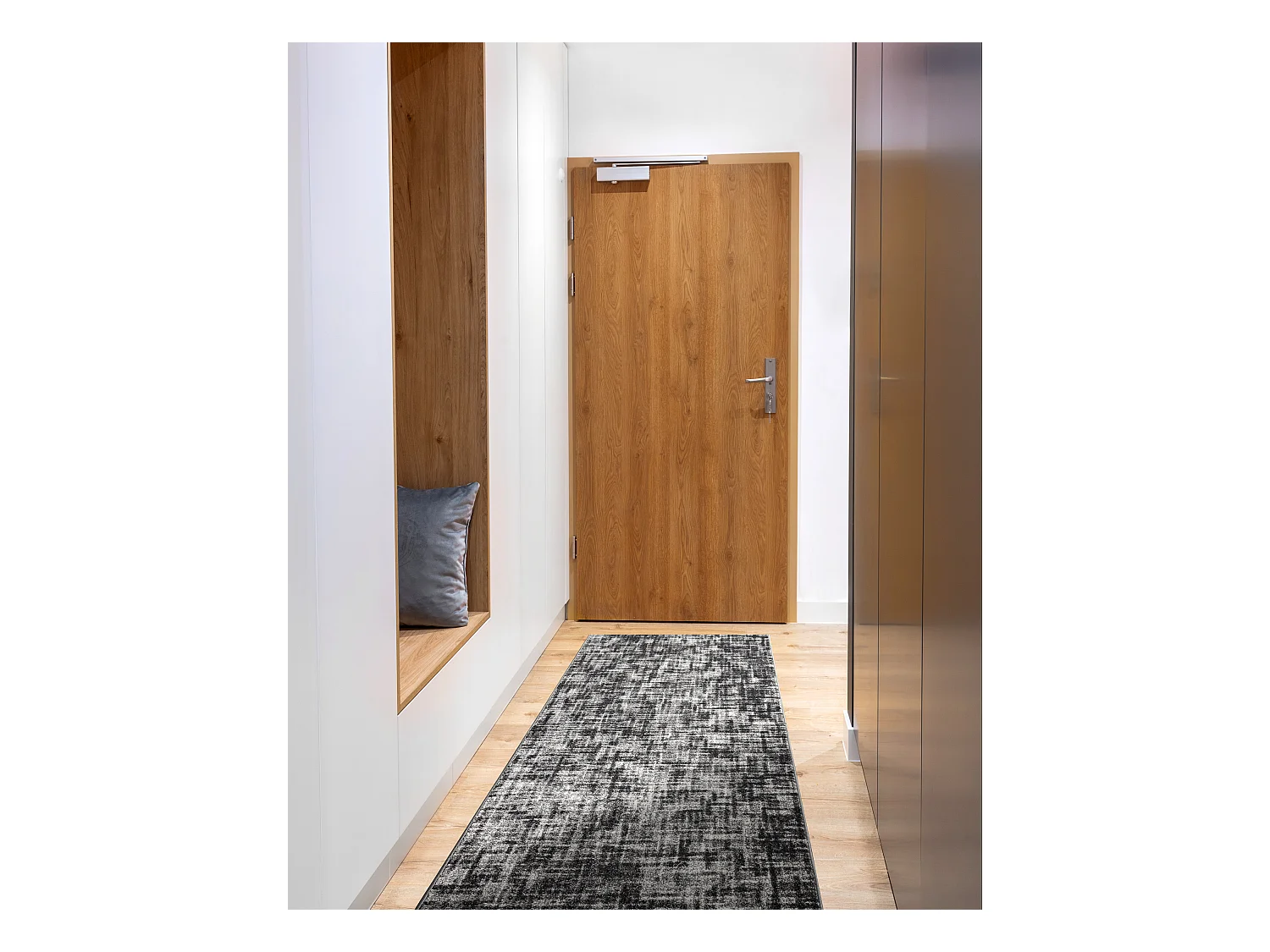 Tapis de couloir SILVER Fasti treillis gris 80x1400 cm