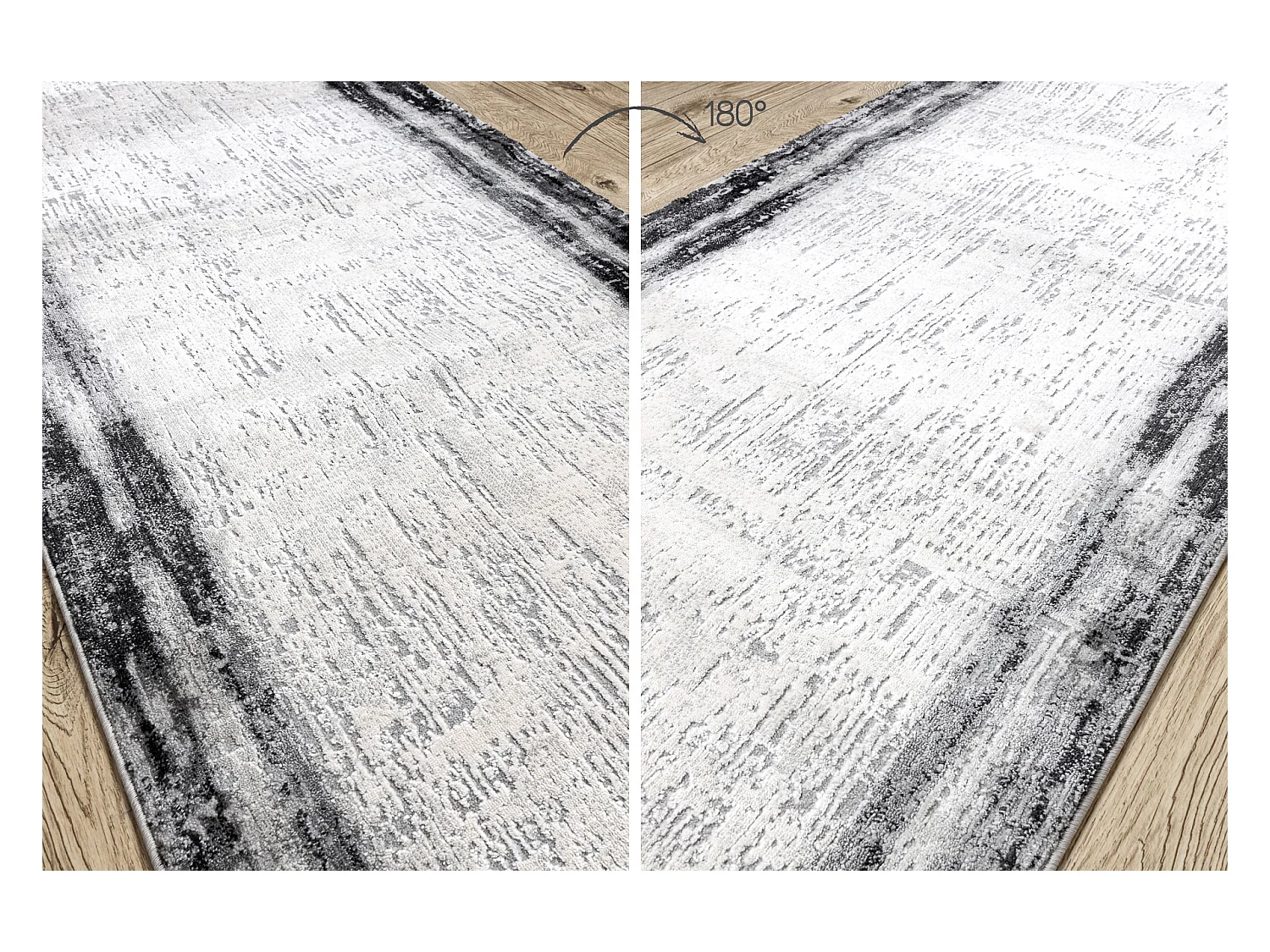 Tapis de couloir TULS 51235 moderne, anthracite 90x1350 cm