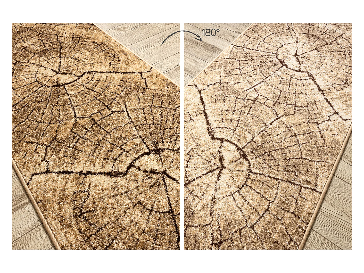 Tapis de couloir KARMEL Tronko Arbre Bois noix 90x360 cm