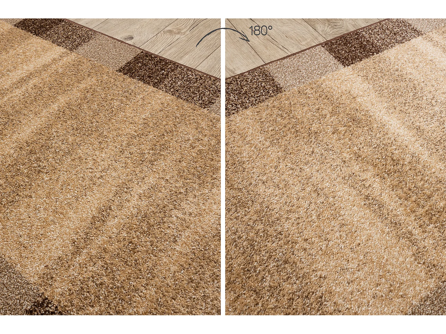 Tapis de couloir KARMEL Etna cadre, sable noix 70x320 cm