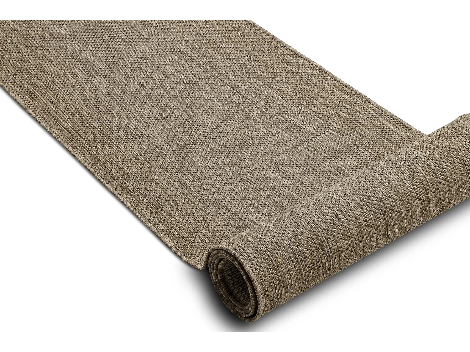 Alfombra de pasillo SIZAL FLOORLUX modelo 20433 gris pardo Liso 100x390 cm