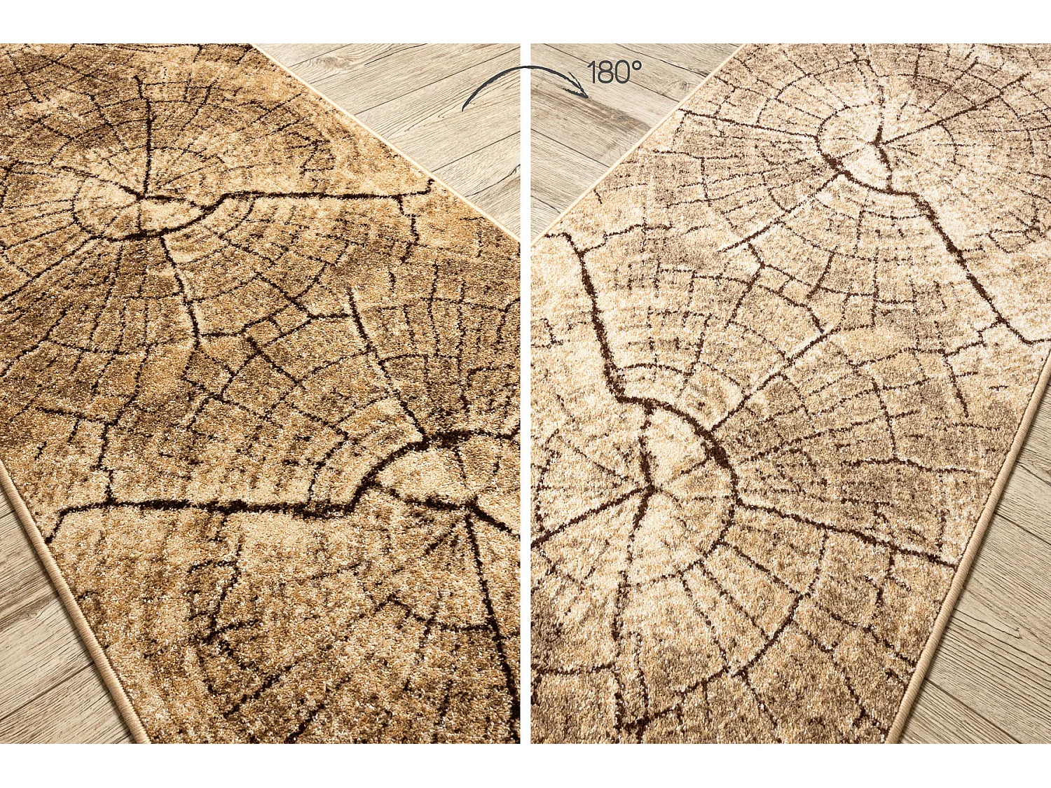 Tapis de couloir KARMEL Tronko Arbre Bois noix 100x790 cm