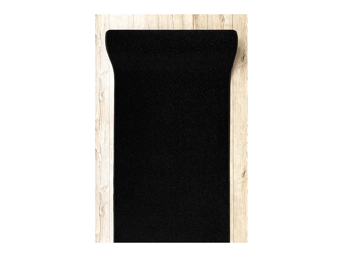 Tapis de couloir KARMEL plaine, une couleur noir 140x730 cm
