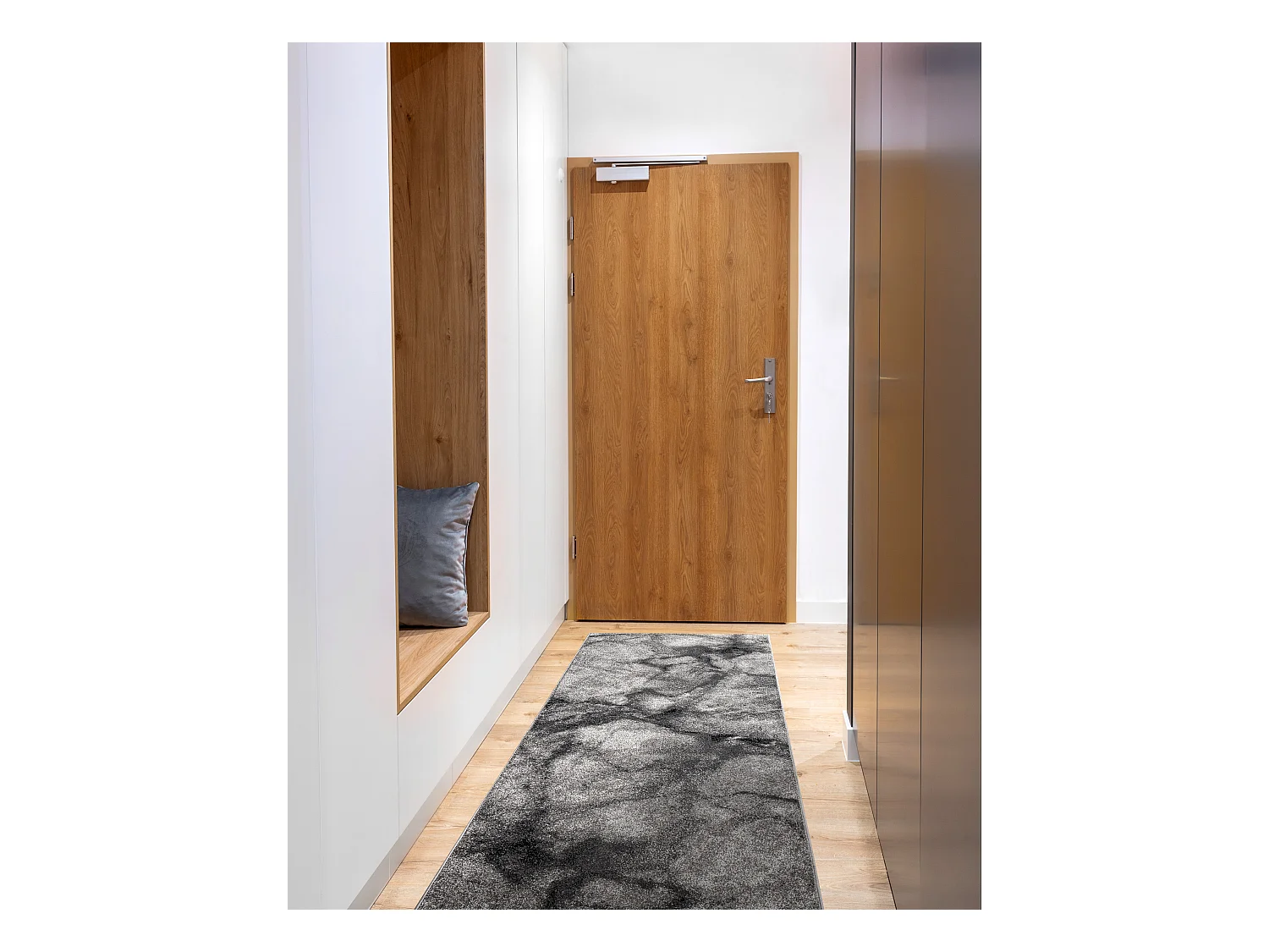 Tapis de couloir SILVER Marble marbre gris 100x640 cm