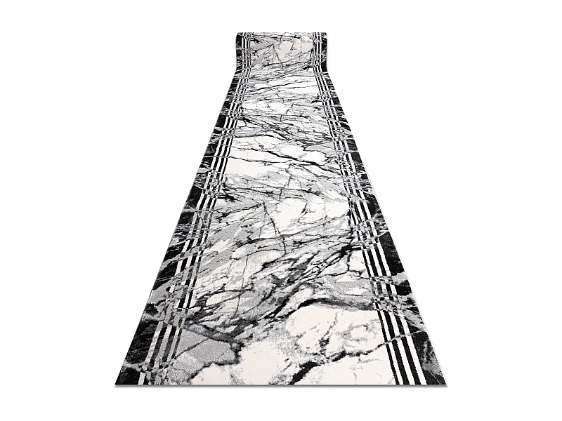 Tapis de couloir TULS 51210 moderne, Marbre anthracite 90x660 cm