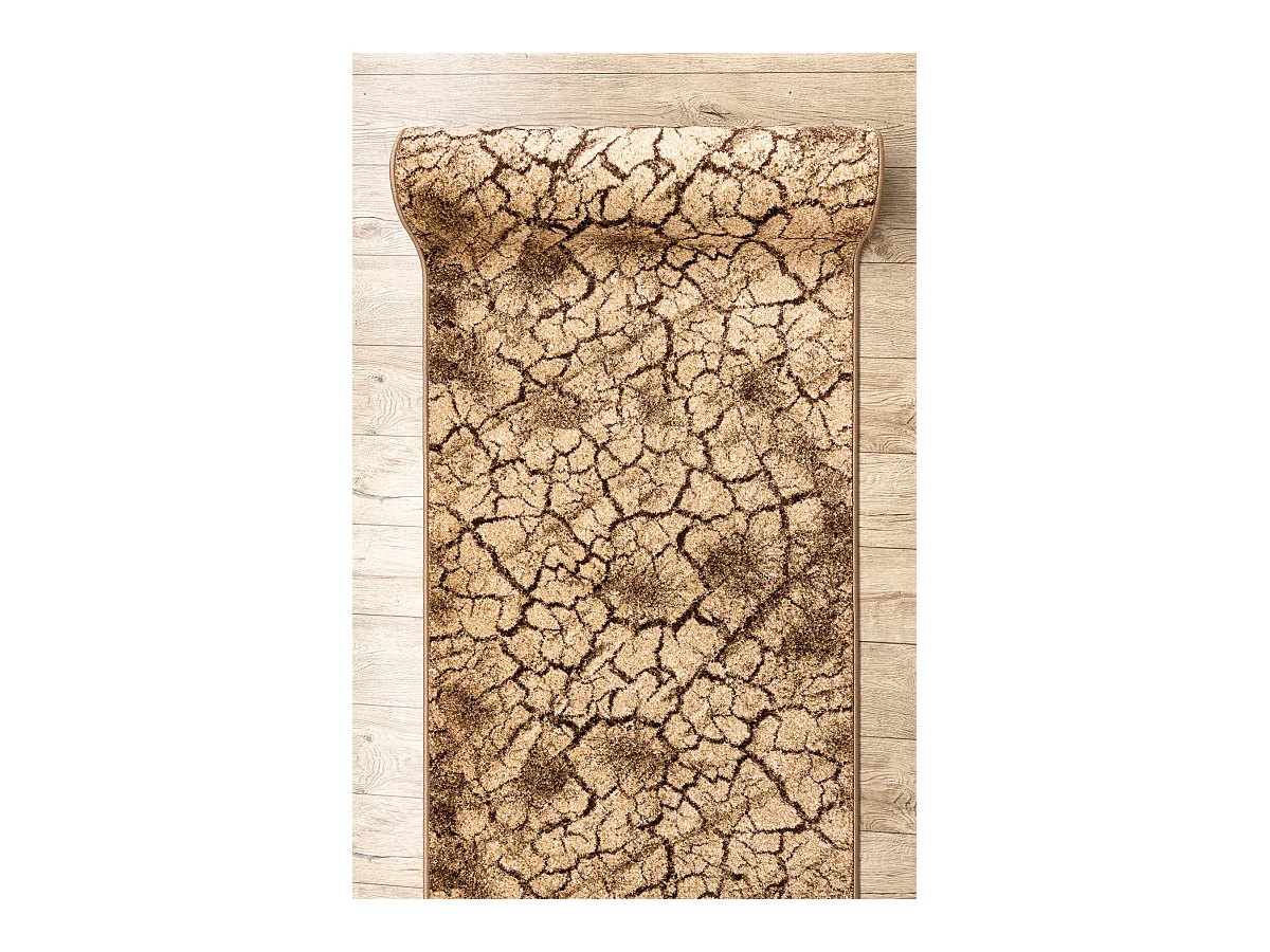 Tapis de couloir KARMEL Terra sol fissuré noix 80x940 cm