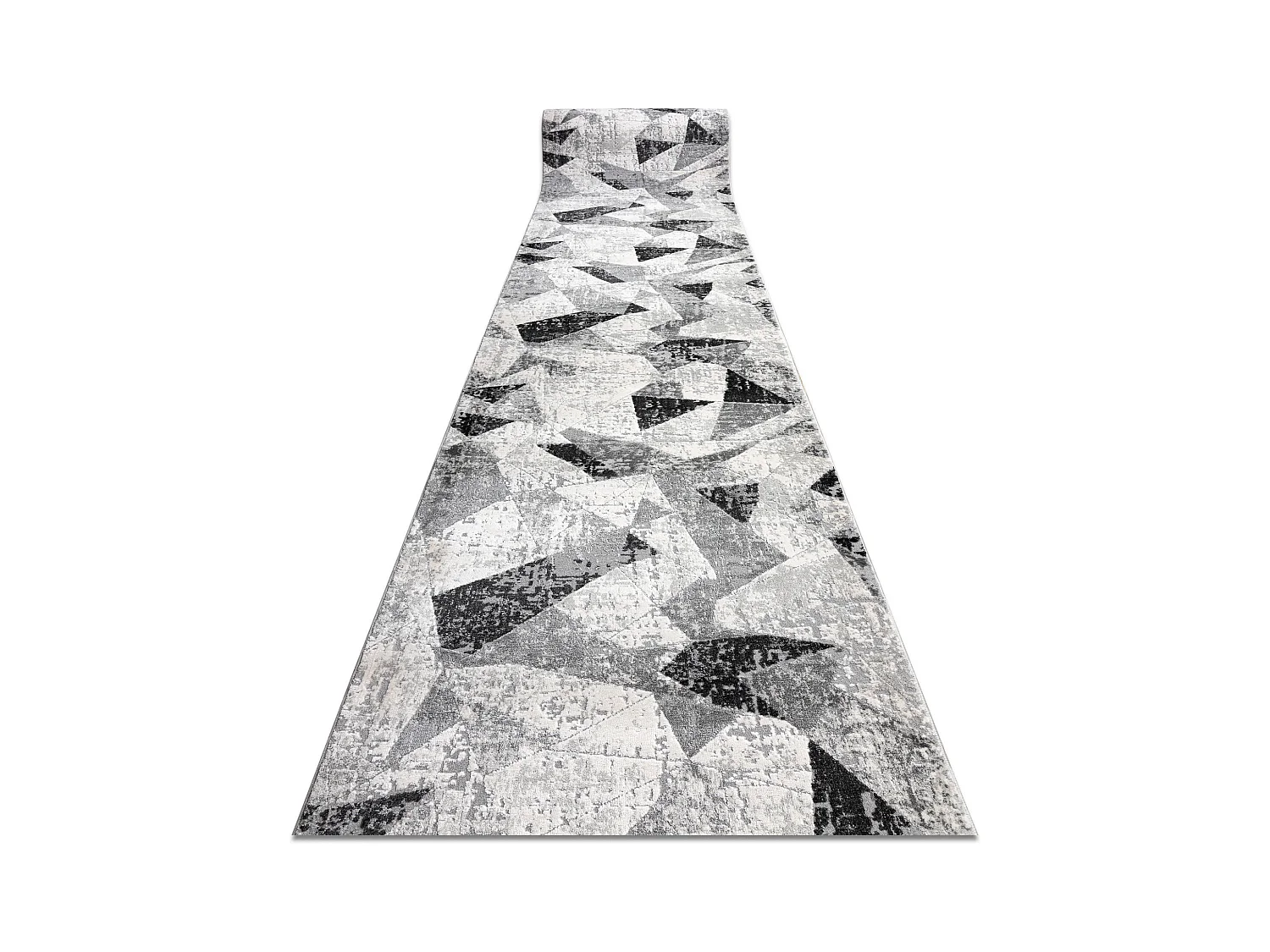 Tapis de couloir TULS 51211 moderne, Géométrique anthracite 100x270 cm