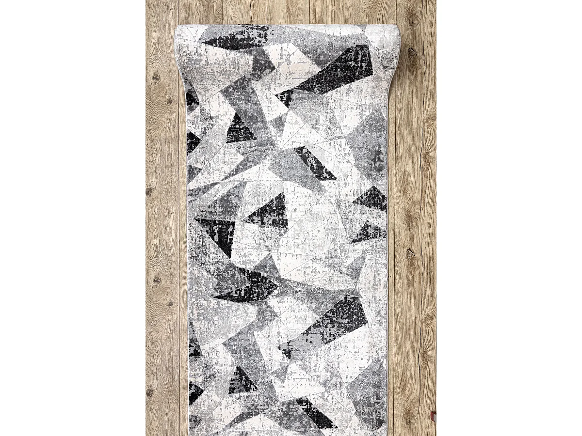 Tapis de couloir TULS 51211 moderne, Géométrique anthracite 100x830 cm