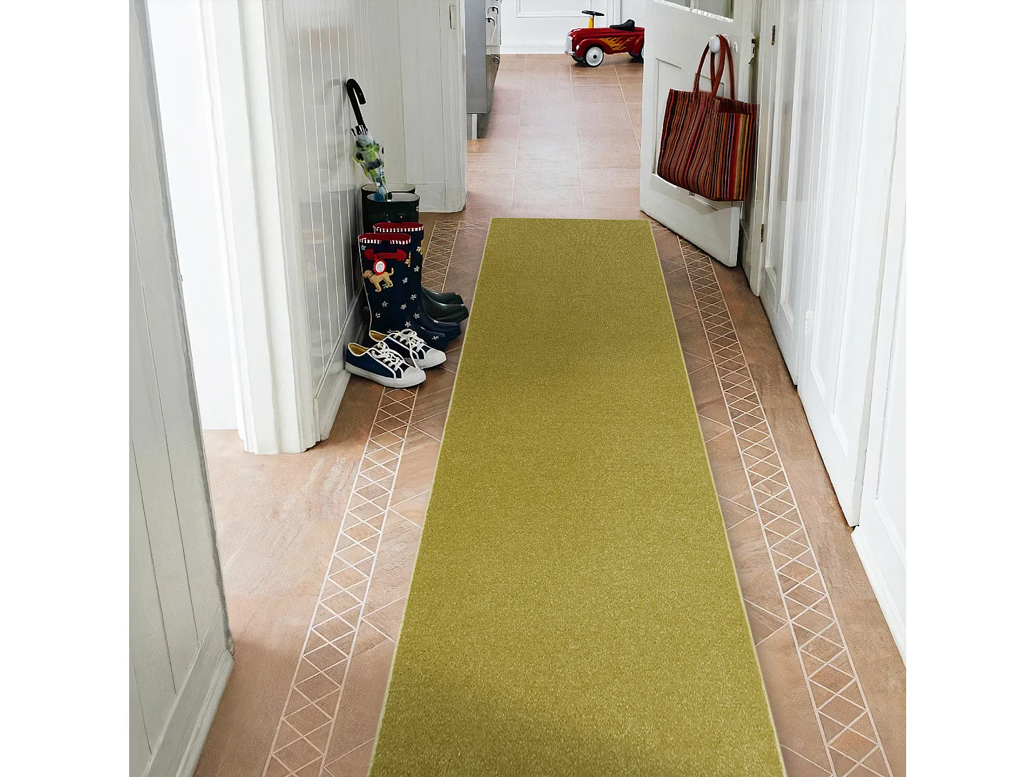 TAPIS DE COULOIR ETON 140 vert 70x370 cm