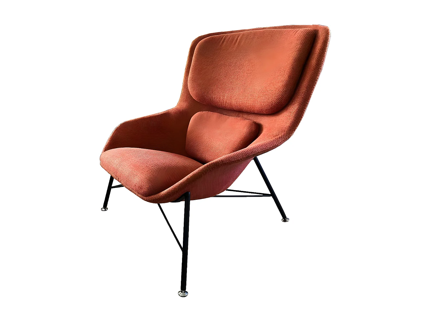 ROCKWELL - Fauteuil contemporain en tissu orange