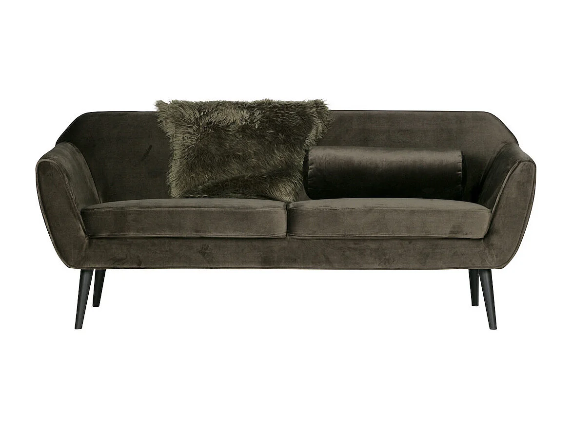 ROCCO - Canapé en velours doux vert chaud