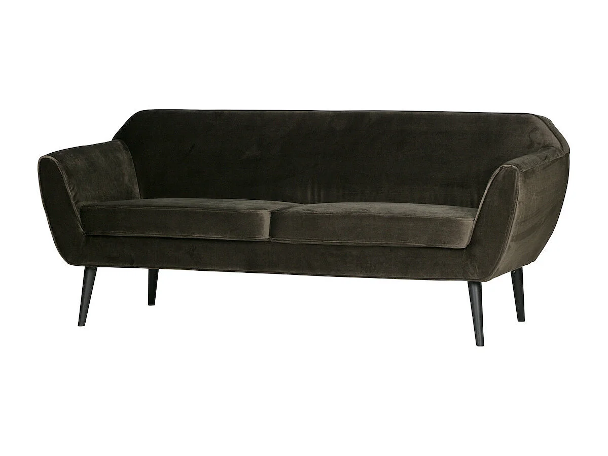 ROCCO - Canapé en velours doux vert chaud