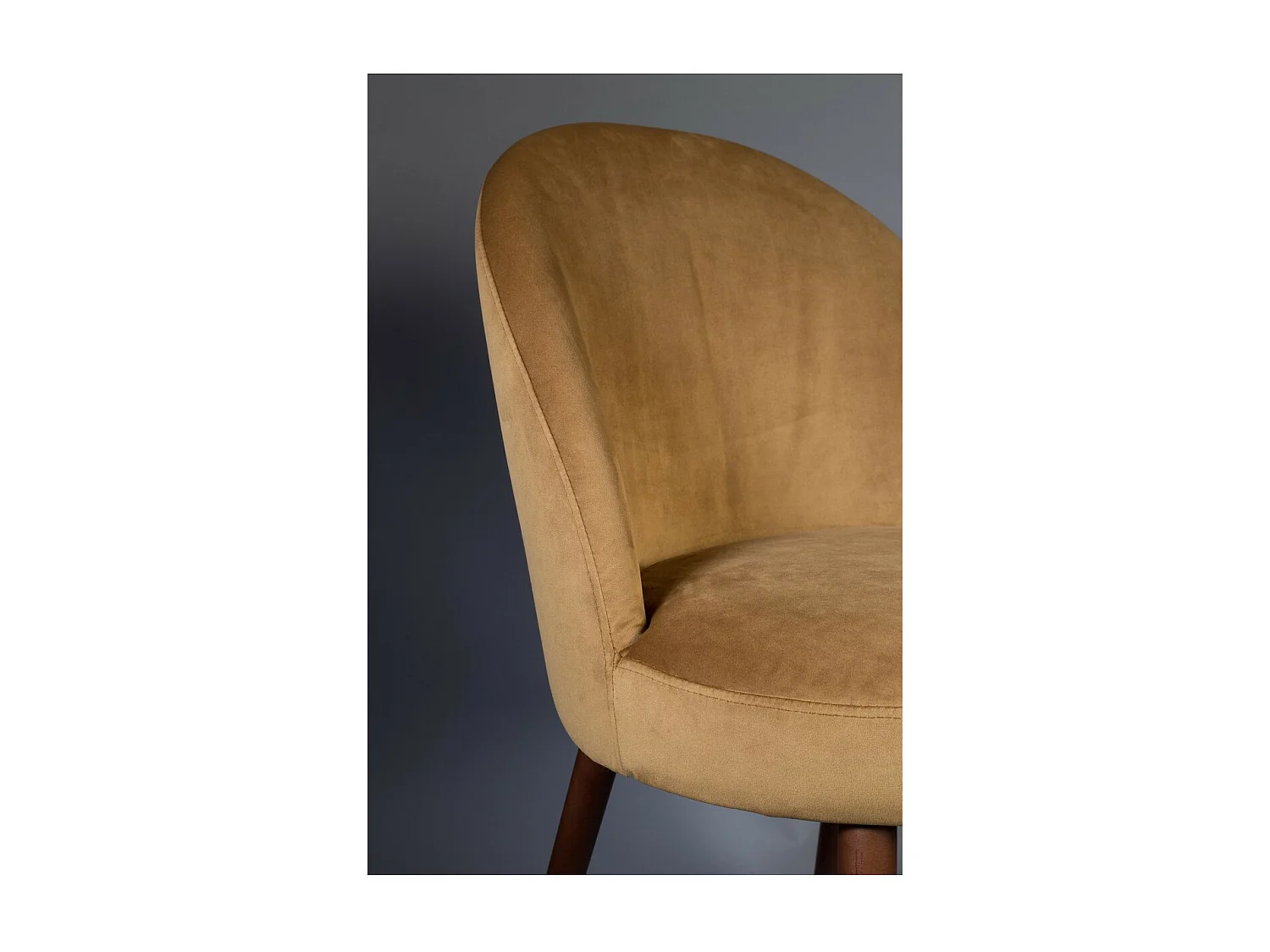 BARBARA - Chaise de repas en velours camel