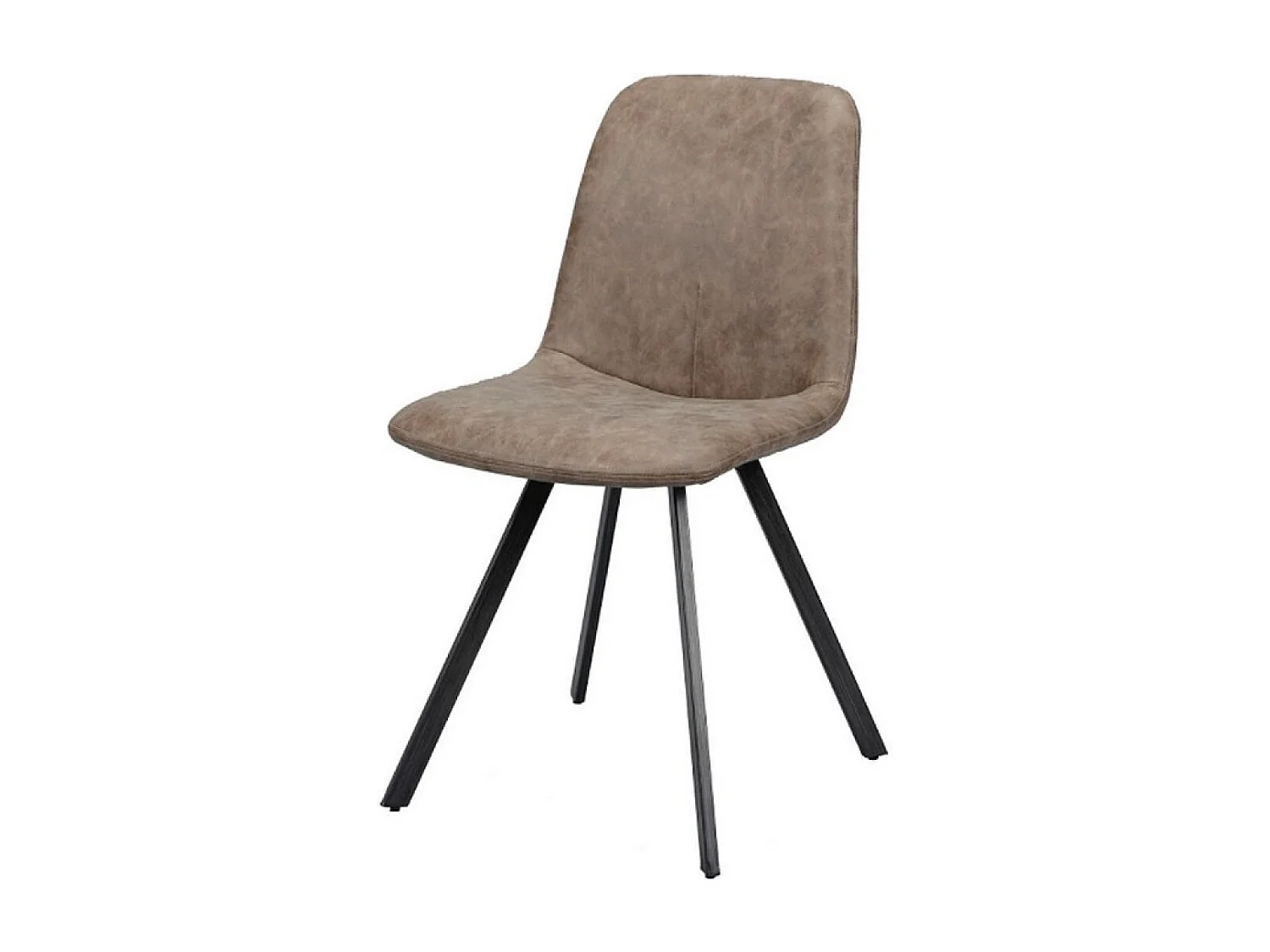 SLIM - Chaise de repas vintage simili cuir marron