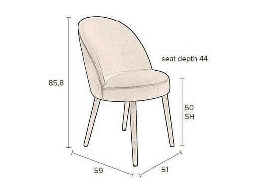 BARBARA - Chaise de salle à manger en velours orange